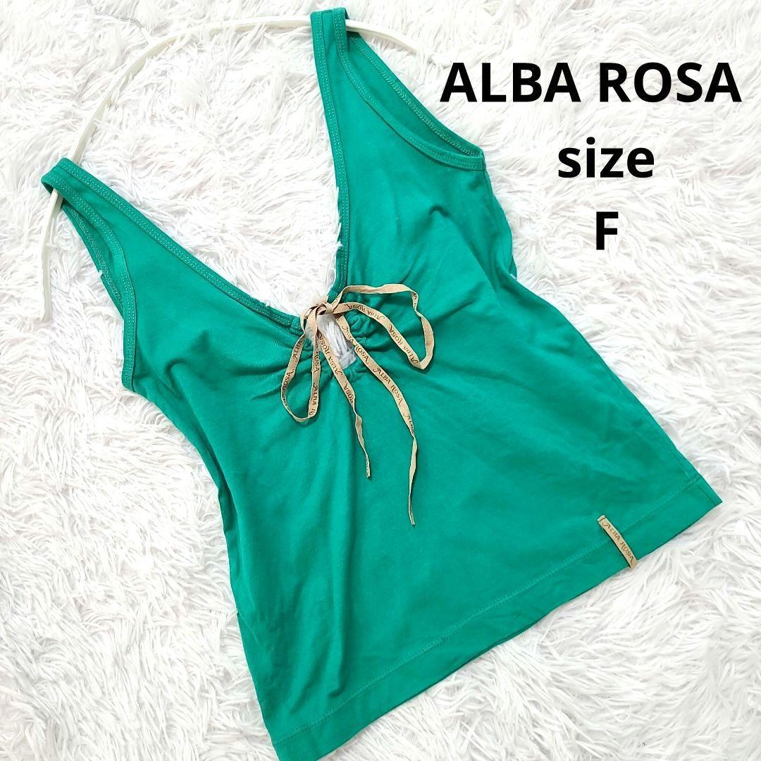 ALBA ROSA/Alba Rosa logo ribbon backless tank top Heisei GALy2k