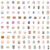 100 Snack Packaging Graffiti Stickers Suitcase Refrigerator Water Cup Decoration Stickers Waterproof Creative Stationery Stickers