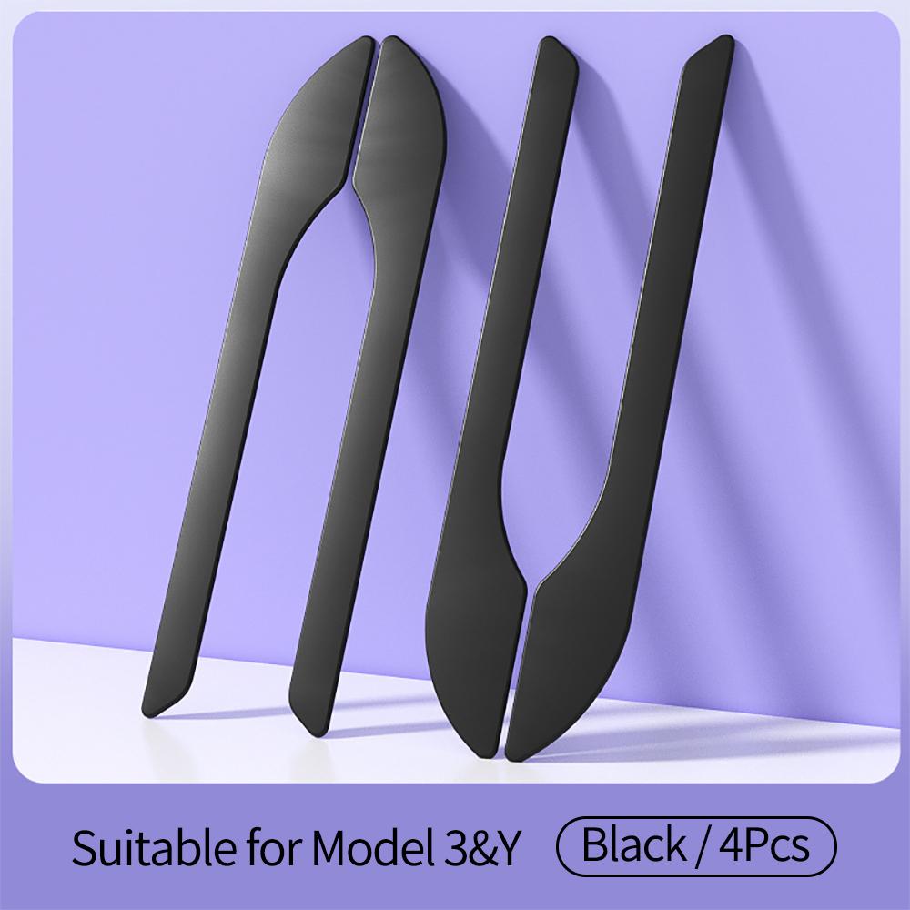 

Car Door Handle Wrap Cover Decorative Stickers 4Pcs/Set Anti-scratch For Tesla Model 3 Y 2025 ABS Protector Sticker чёрный