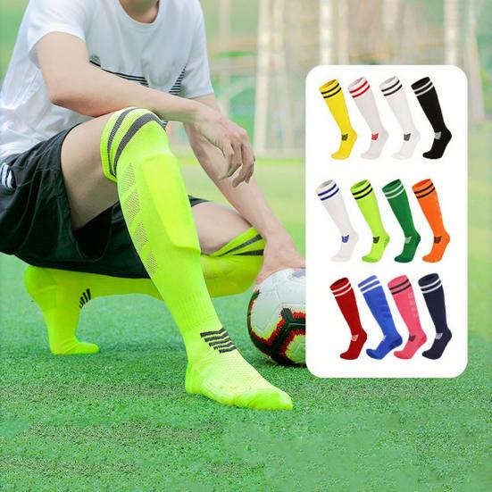 Knee High Soccer Socks for Men Women Stretchy Compression High Tube Socks Striped Athletic Socks for Football Baseball Softball