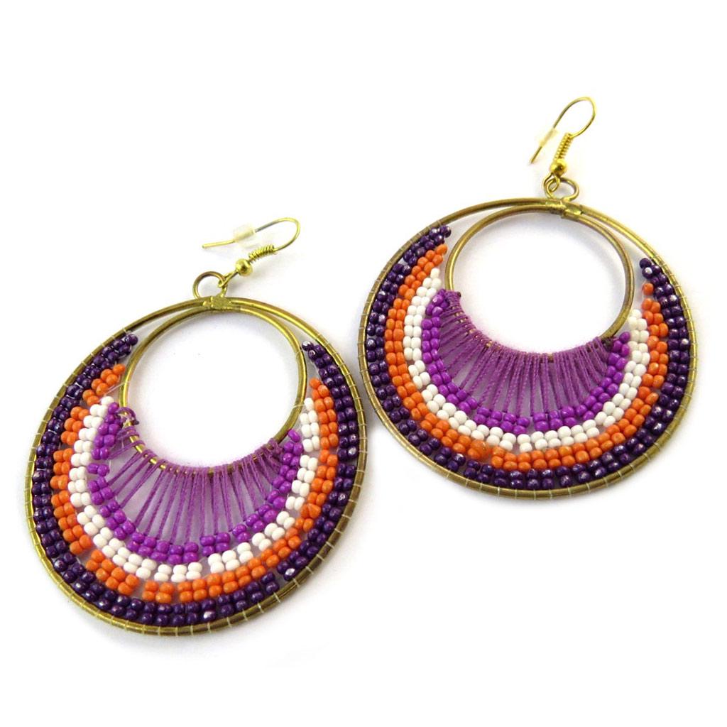 Les Trésors De Lily [N7237] - Designer Earrings 'Altaï' Purple