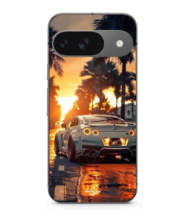 Coque - MANIACASE - Google Pixel 9 - Souple - Noir - Couché de soleil