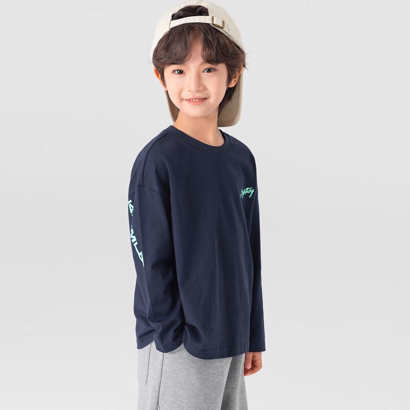 Boys' Raglan Sleeve Letter Print Pure Cotton Long Sleeve T-Shirt