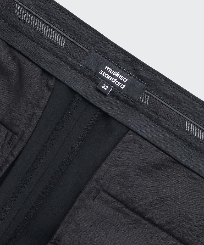 MUSINSA STANDARD [Cooltandard] Tapered Hidden Banding Crop Slacks [Black]