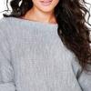 Knitwear Boat Neck Batwing Long Sleeve Ribbed Women Knitted Sweater Autumn Winter Solid Color Loose Top Streetwear Jumper