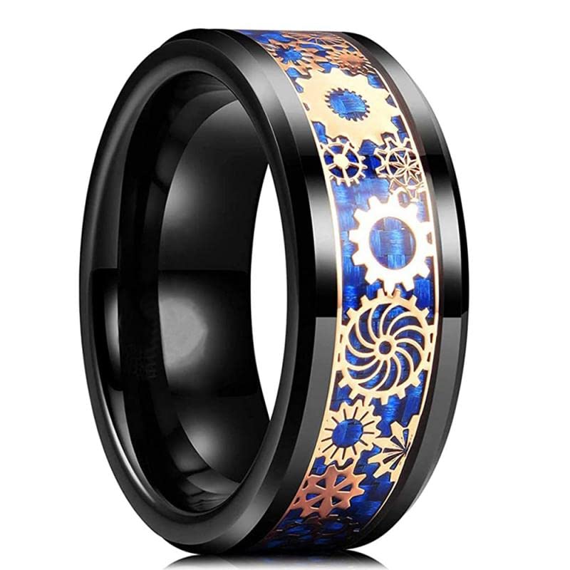 Fashion 8mm Tungsten Wedding Rings For Men Black Brushed Brick Pattern Men Stainless Steel Rings Wedding Jewelry
