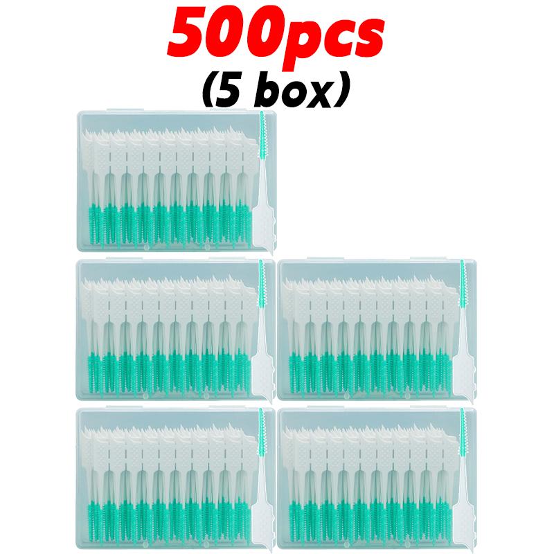 20/500pcs Disposable Interdental Brush Toothpicks Between Teeth Toothbrush Oral Hygiene Brushes Health Care Teeth Cleaning Tools