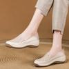 Wedge Heel Shoes Soft Sole Mother Shoes Hollow Sandals Round Head Middle Mouth Single Shoes Women's New Comfortable Versatile Travel Shoes