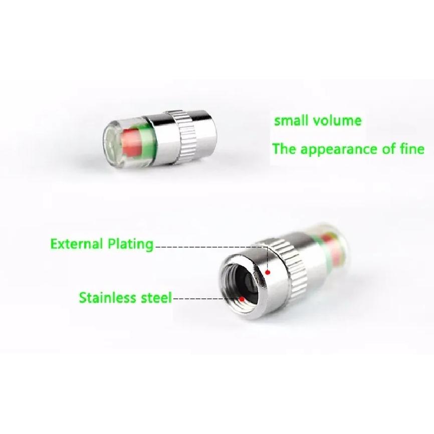 4pcs/lot 2.0/2.2/2.4 Bar 30/32 PSI Tire Pressure Monitor Pressure Gauge Cap Sensor Indicator Alert Monitoring Tools Kit