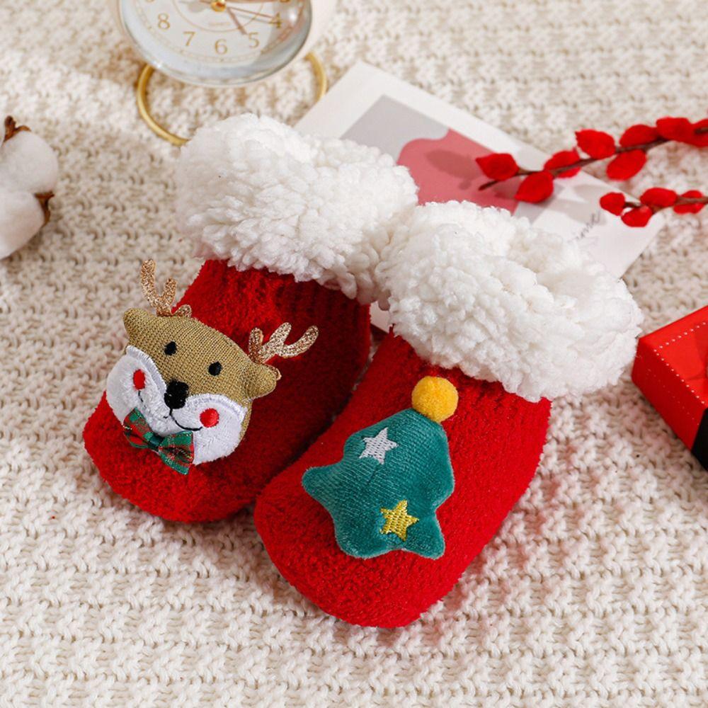 Anti Slip Newborn Floor Sock Soft New Year Toddler Socks Christmas Baby Socks  0-3 Years