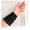 Natural Amethyst Crystal Bracelet With Black Phantom Red Resin Flower Beads 18 12mm Round Bead Unisex Handmade Jewelry