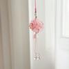 A pair Pink Cherry Blossom Beaded Lucky Phone Charm Lanyard Cute Aesthetic Wrist Strap Lanyard Floral Pendant for Girls