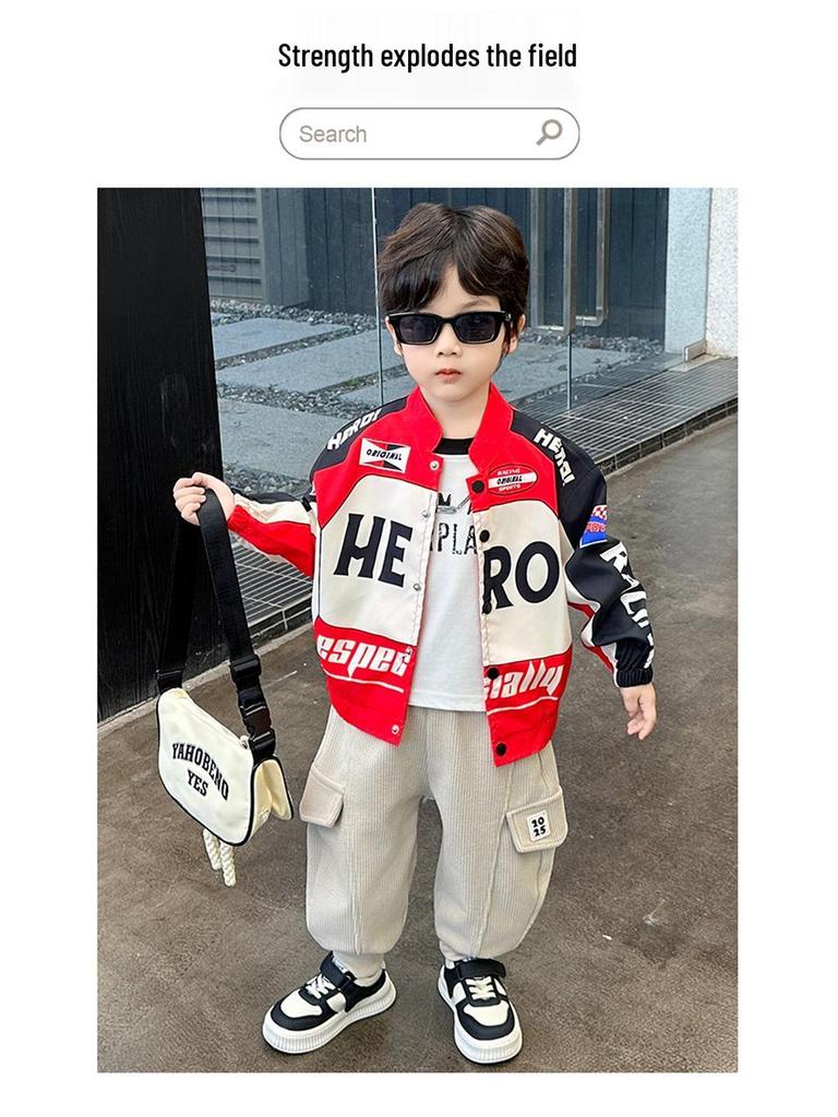 Boys' Cargo Trousers - Spring & Autumn 2025, Casual Korean Style for Small & Medium Children