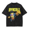 Hot Sale Anime Crazy Invincible Graphic Print Tshirt Vintage Washed Harajuku Y2k Fashion Summer Tee Hip Hop Streetwear Tshirt