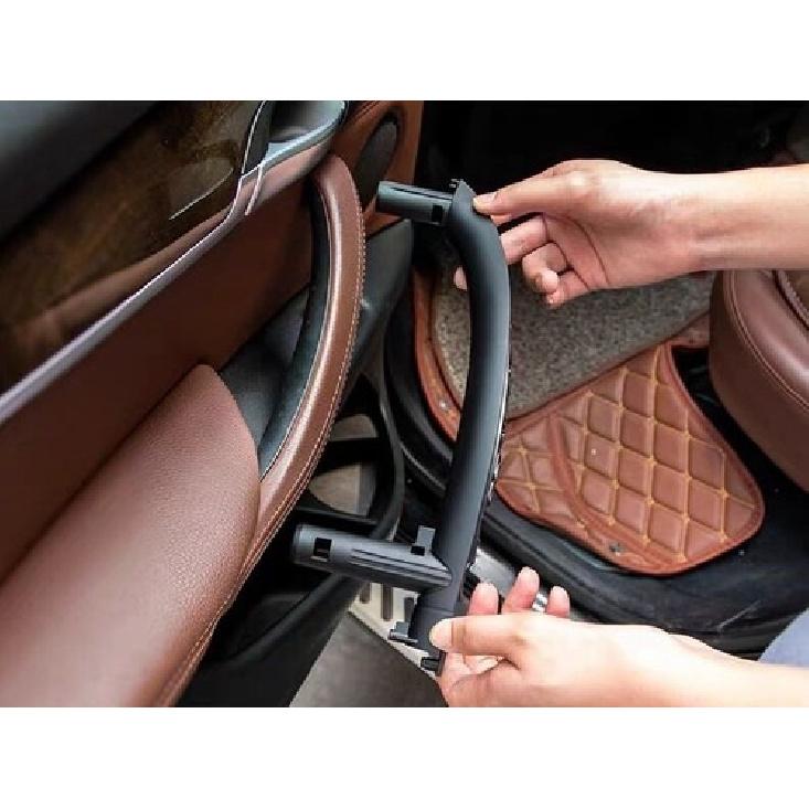 3PCS Black Inner Door Panel Handle Pull Trim Cover Set For BMW X5 X6 F15 2014-18