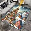 "Christmas Tree Carpet with Festive Houses and Snowy Scenery Design" Suitable for Use As an Anti-slip for Living Room Bedroom Sofas