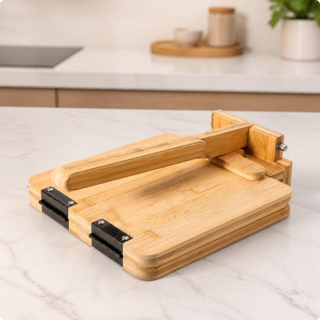 Pressa per Tortillas con Carta da Forno e Compatibile Senza Glutine in Legno