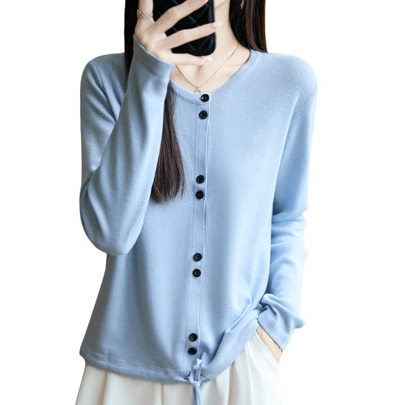 Women S Loose Long Sleeve Knit Cardigan Versatile Sweater Coat