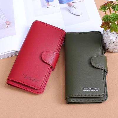 Neue lange Damenbrieftasche: Weiches Münzgeldbörse mit Schnalle, Kartenfächern und Handyhalter