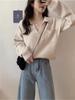 Women's Retro V-Neck Knitted Pullover Sweater - Soft Wool, Loose Fit, Autumn Style Jacket