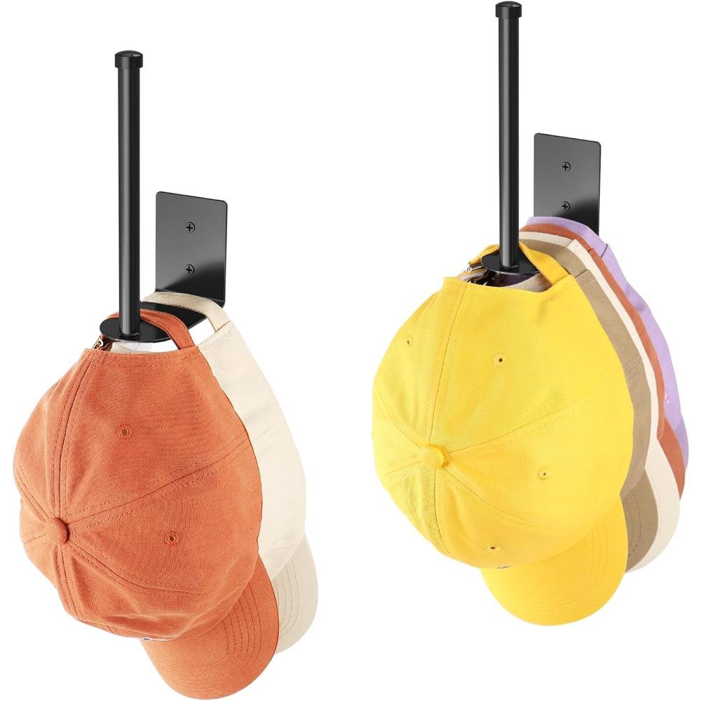 2 Pack Hat Racks for Baseball Caps,Stainless Steel Hat Organizer for Baseball Cap,Hat Holder Storage Organizer,Hat Hanger Strong Adhesive/Wall Drilled