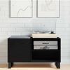 Vinyl Record Cabinet Black Oak Effect 85 x 38 x 48 cm