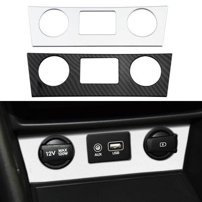 Imitation Carbon Fiber Car Cigarette Lighter USB Panel Cover Trim Sticker for Hyundai Kona 2020 2019 2018 2017 Accessories