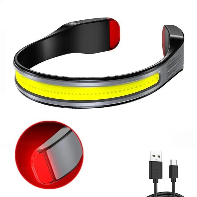 COB Headlamp Rechargeable LED Flashlight Lightweight Waterproof Neck Headlamp for Outdoor Camping Running Illumination