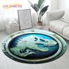 3D Cartoon Jurassic Park Dinosaur Area Rug,Round Carpet Rug for Living Room Bedroom Sofa Decor,Children Play Non-slip Floor Mat