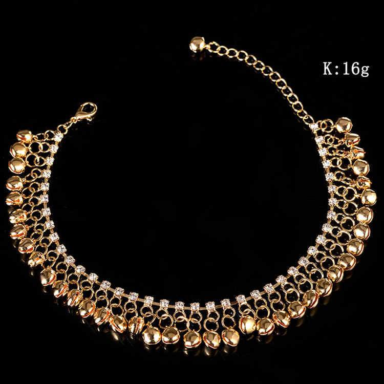 

Bohemian Rhinestone Bell Tassel Anklet: Retro Ethnic Beach Style