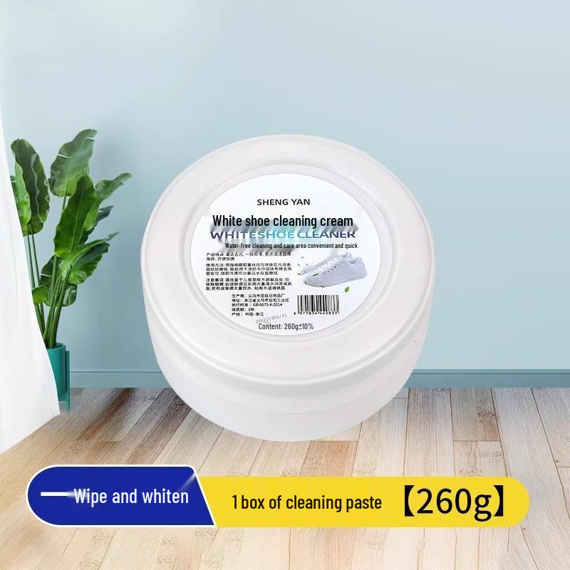 White Shoe Cleaner & Whitening Paste with Brush for Stain, Scratch, and Yellowing Removal