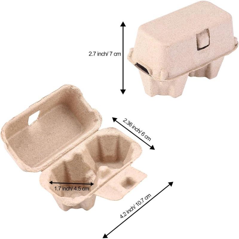 36 Stück Eierkartons Vintage Osterstil 2er-Behälter Stabile Natürliche Zellstoff-Kraftpapier-Halterboxen Aufbewahrung Frische Hühnereier