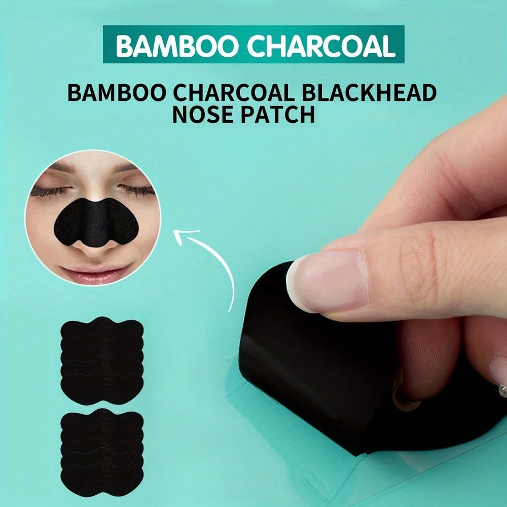 60g/1 Tube Bamboo Charcoal Face Mask + 10pcs/Box Blackhead Nose Strips Deep Cleansing Kit - Pore Cle
