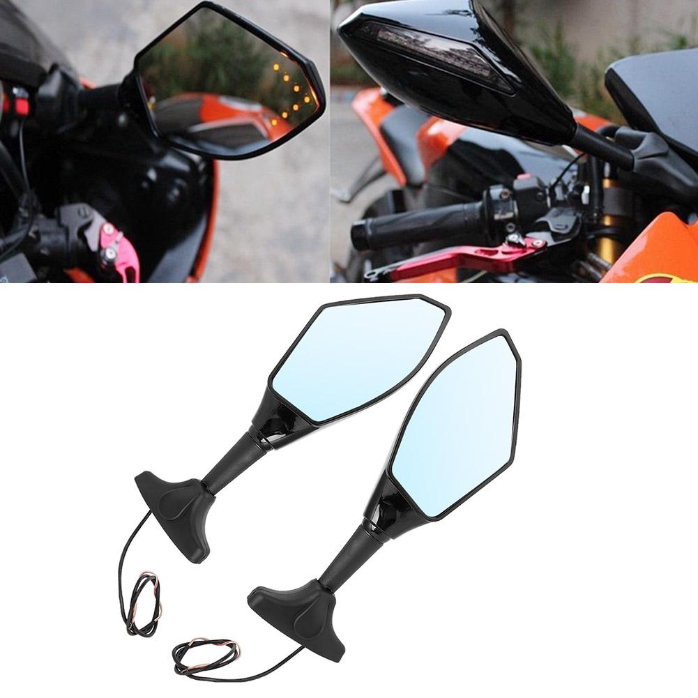 2 pcs LED Rearview Mirror Modified Motorcycle Mirror Lamp Shell with Light (black)