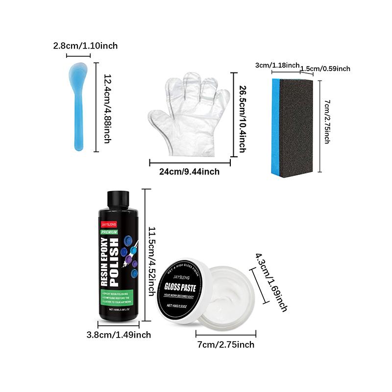 Zestaw do polerowania żywicy epoksydowej - Pasta polerska do żywicy epoksydowej, Specjalnie opracowana do uzyskiwania wykończeń o wysokim połysku, Do usuwania zarysowań, Szlifowania