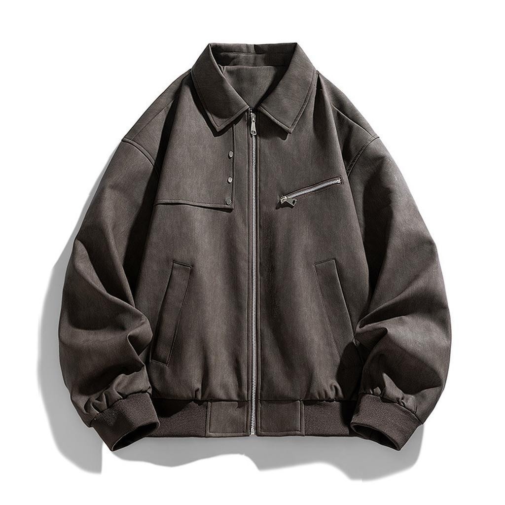 American Retro Lapel Jacket For Men And Women Loose Casual Motorcycle All Kinds Of Loose To Do Old Leather Motorcycle Jacket