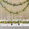 1pc Artificial Lemon Garland with Eucalyptus Leaves - Realistic Plastic Hanging Vines for Dining Table, Garden, Farmhouse Decor - Lemon Decor
