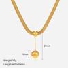 European and American fashion ball pendant stainless steel necklace, niche design temperament versatile 11K gold collarbone chain women
