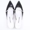 Manolo Blahnik Pointed Toe Mules Shoes 37 1/2 Black WhiteUsed