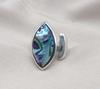 Abalone Shell Sterling Silver Ring: Adjustable Boho Statement Jewelry