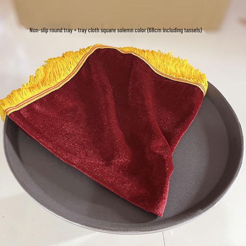 Roter Samt Satin Quaste Jubiläumszeremonie Tablett Tuch