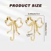 Gold Bow Wall Hook, 2Pcs Large Size Coat Hook, Metal Hook Bow Hooks for Coats, Hats, Bags, Bath Towels and Room Decorations, for Wedding Bathroom