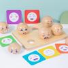 Expression Emotional Wooden Matching Ball Learning Toy Children Interactive Play