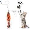 1PC Cat Feather Wand Interactive Teaser Toy Retractable Stick with Bell Refill Replacement Lures for Kitten Indoor Exercise Play