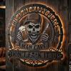 Funny Skull "This Is My Happy Place" Metal Wall Sign, Man Cave Decor