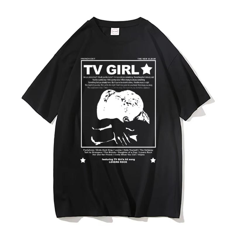 TV Girl Tshirt Unisex French Exit Album Tshirt Gift for Indie Music Fan Tee Lovers Rock Simple Drawing Music Band Graphic Shirt