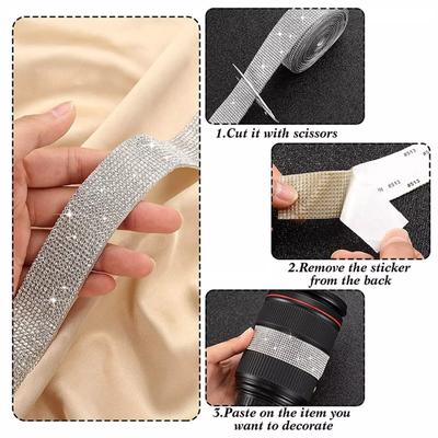 1 Stück selbstklebender Kristall-Strass-Aufkleber, Diamantband, DIY-Aufkleber, Strasssteine ​​für Kunsthandwerk, DIY-Event, Autotelefon-Dekoration