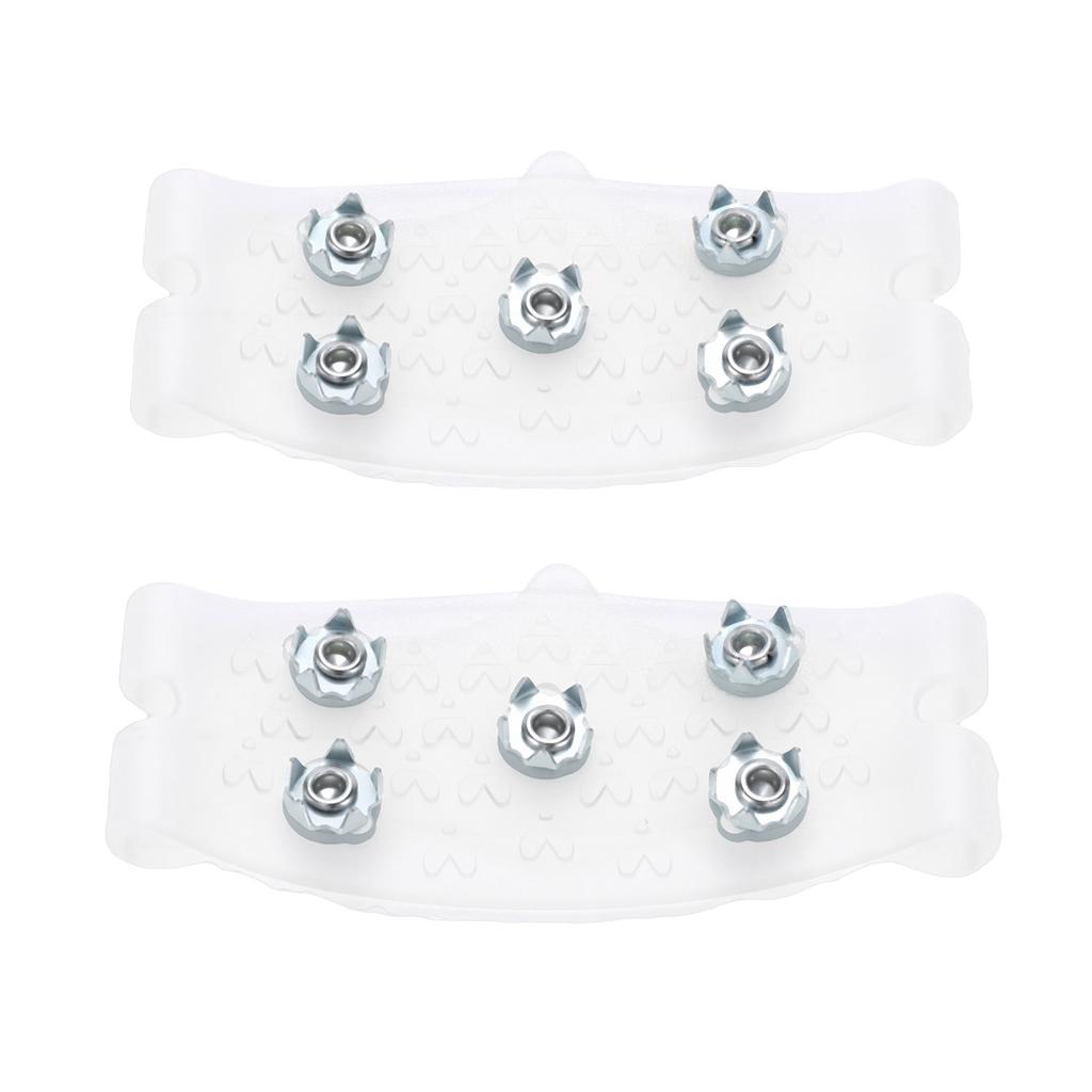 2pcs 5 Prong Ice Cleats Non Slip Enhanced Grip Portable Shoe Spikes for Winter Hiking Snow Traction