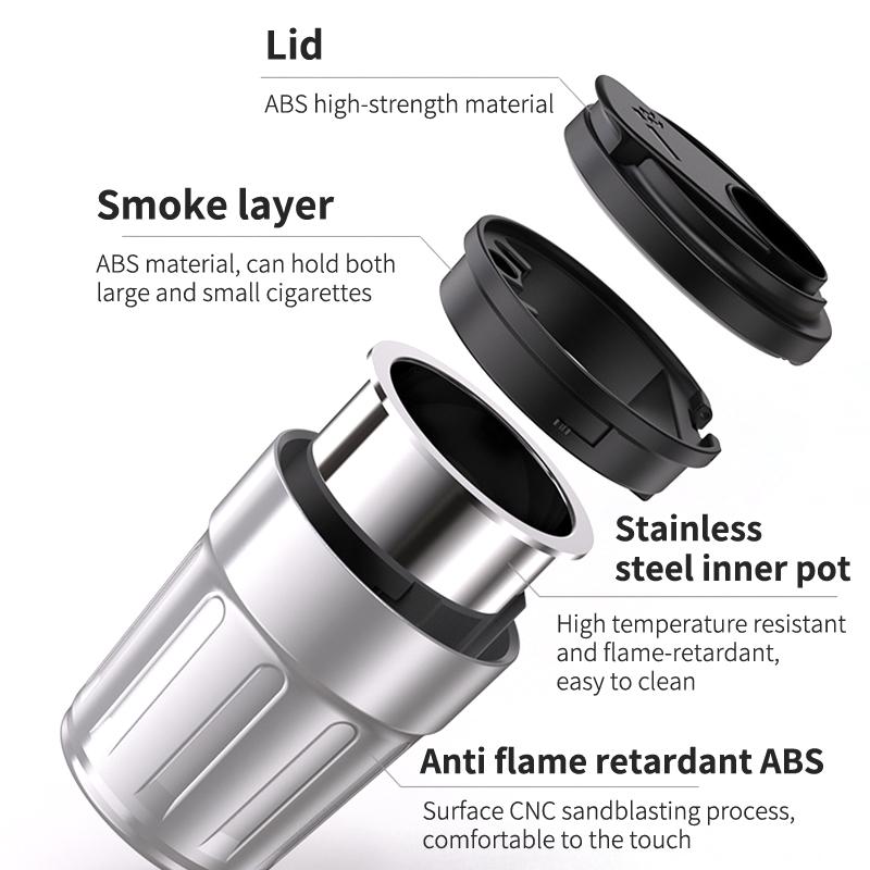 1Pcs Cigarette Ashtray Cup Storage Garbage Container Portable Car Ashtray With Lid LED Light Car Interior Auto Decor Accessories