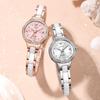 OLEVS Women's Ceramic Diamond Quartz Watch Waterproof Luminous Gold-Pink